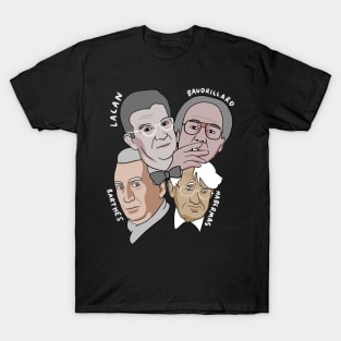 Barthes Habermas Baudrillard and Lacan - Philosophy T-Shirt